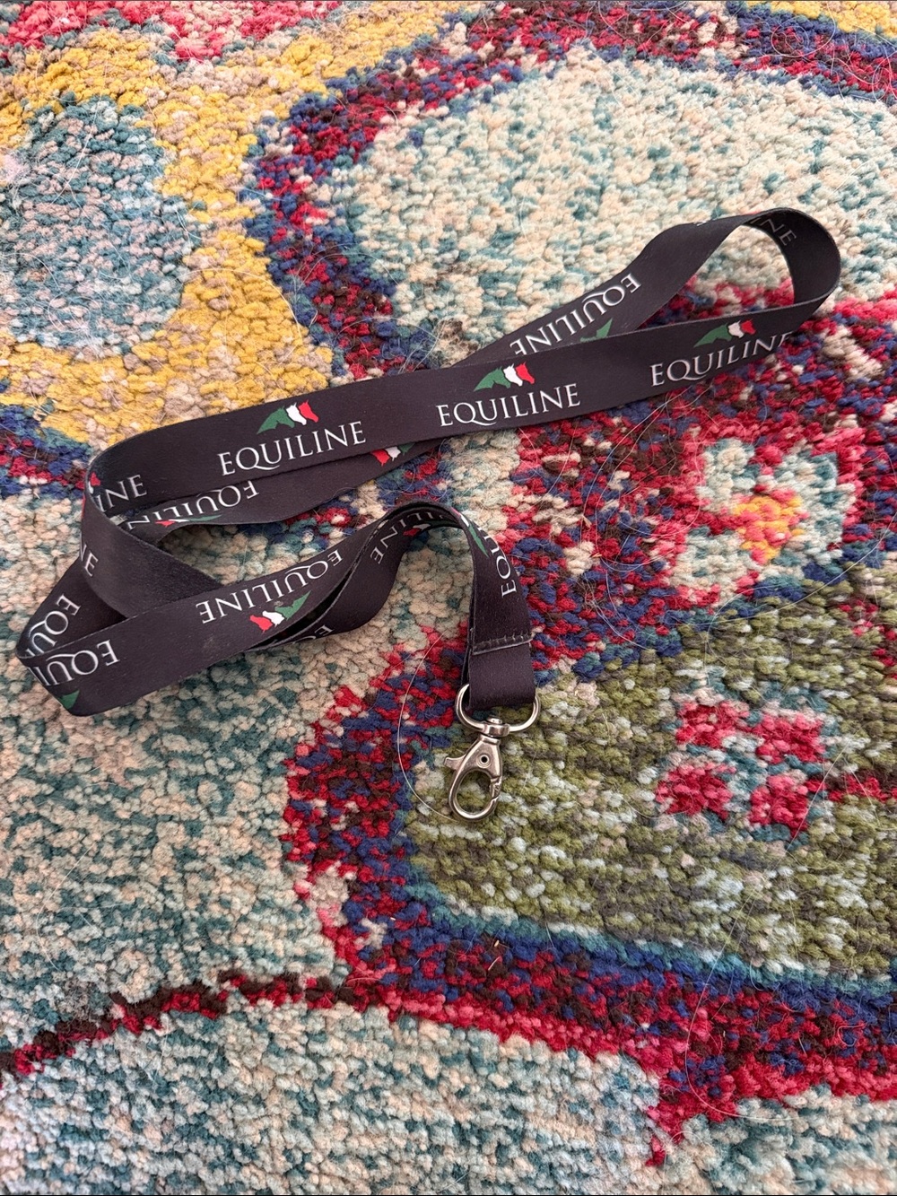 Black Equiline Logo Lanyard with Clip
